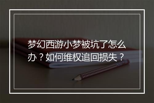 梦幻西游小梦被坑了怎么办？如何维权追回损失？