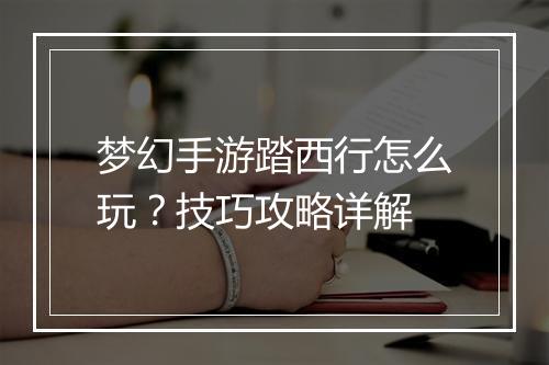梦幻手游踏西行怎么玩？技巧攻略详解