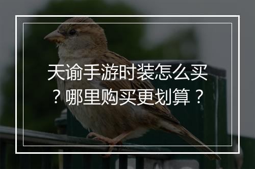 天谕手游时装怎么买？哪里购买更划算？