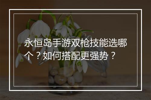 永恒岛手游双枪技能选哪个？如何搭配更强势？