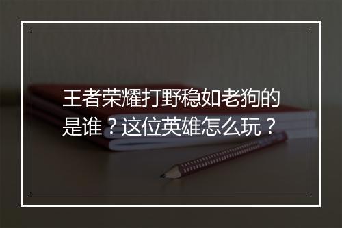 王者荣耀打野稳如老狗的是谁？这位英雄怎么玩？