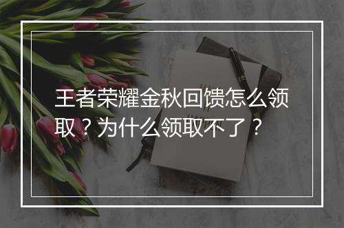 王者荣耀金秋回馈怎么领取？为什么领取不了？