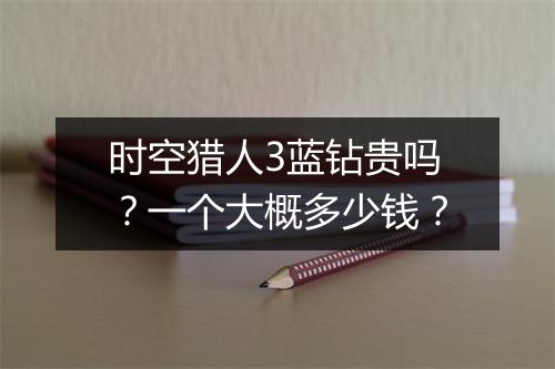 时空猎人3蓝钻贵吗？一个大概多少钱？