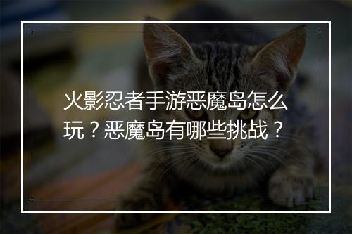 火影忍者手游恶魔岛怎么玩?恶魔岛有哪些挑战?