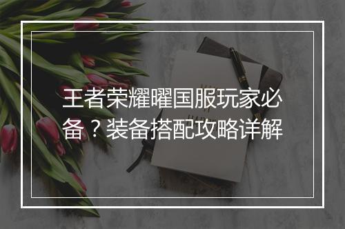王者荣耀曜国服玩家必备？装备搭配攻略详解