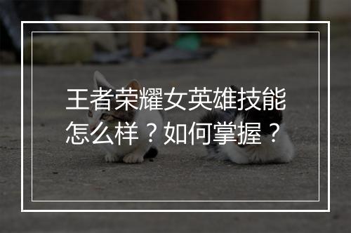 王者荣耀女英雄技能怎么样?如何掌握?