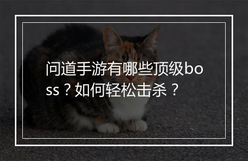 问道手游有哪些顶级boss？如何轻松击杀？