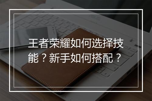 王者荣耀如何选择技能？新手如何搭配？