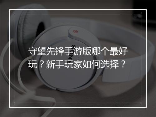 守望先锋手游版哪个最好玩？新手玩家如何选择？