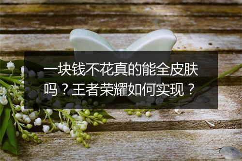 一块钱不花真的能全皮肤吗？王者荣耀如何实现？