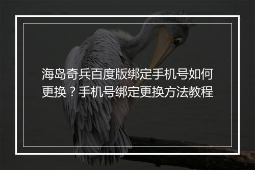 海岛奇兵百度版绑定手机号如何更换?手机号绑定更换方法教程