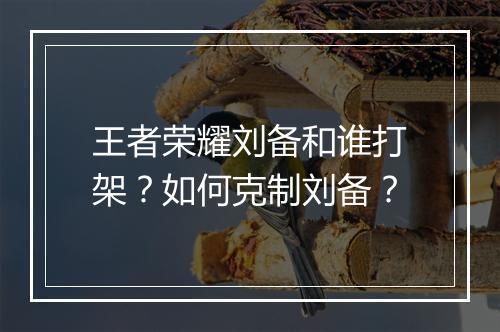王者荣耀刘备和谁打架？如何克制刘备？