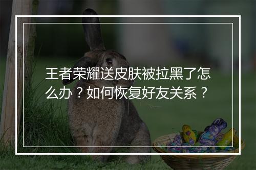 王者荣耀送皮肤被拉黑了怎么办？如何恢复好友关系？