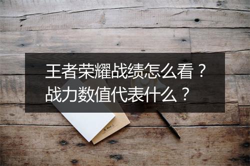王者荣耀战绩怎么看？战力数值代表什么？
