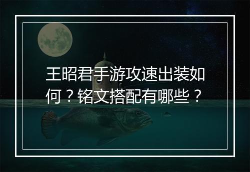 王昭君手游攻速出装如何?铭文搭配有哪些?