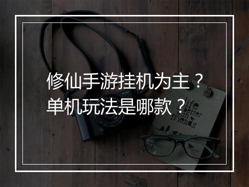 修仙手游挂机为主？单机玩法是哪款？