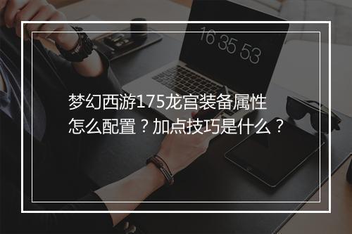 梦幻西游175龙宫装备属性怎么配置？加点技巧是什么？