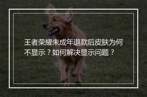 王者荣耀未成年退款后皮肤为何不显示？如何解决显示问题？